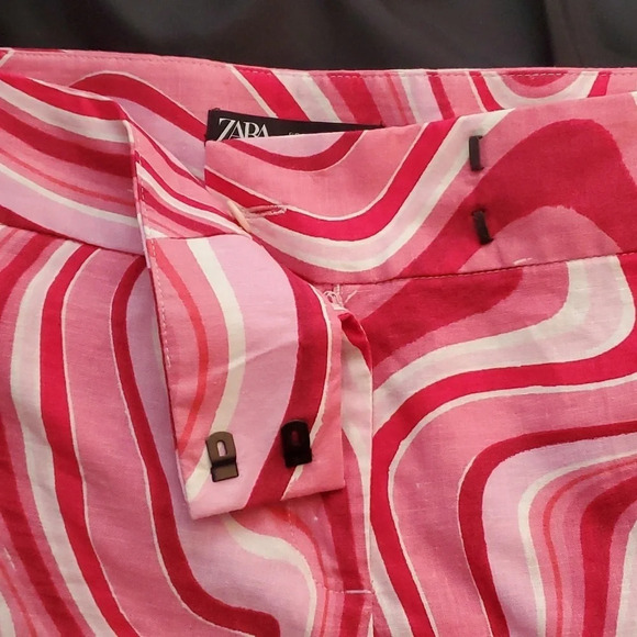 Zara Womens Cropped Linen Blend Pants - Picture 5 of 12